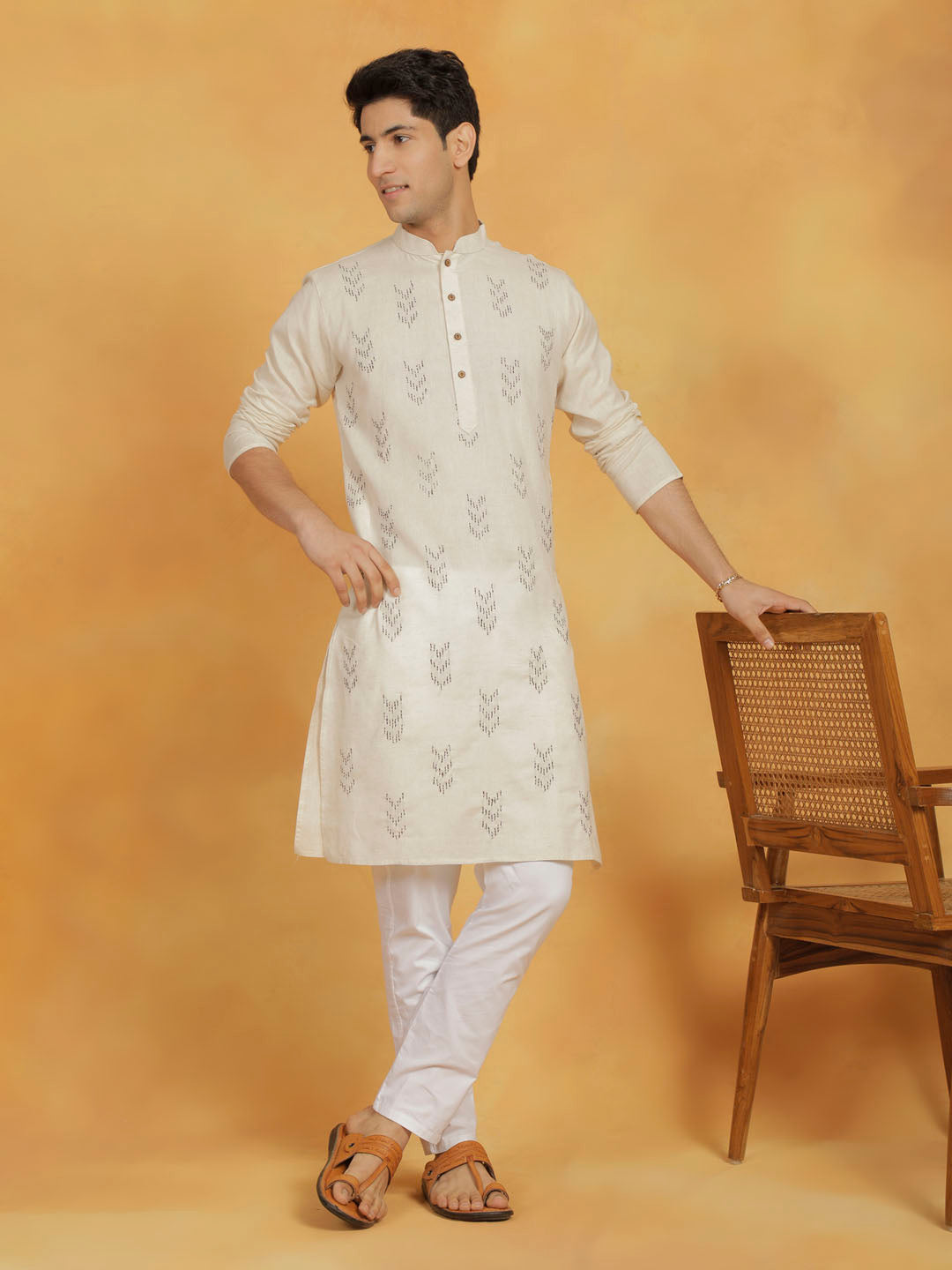 Men's Cream  Kora Kurta