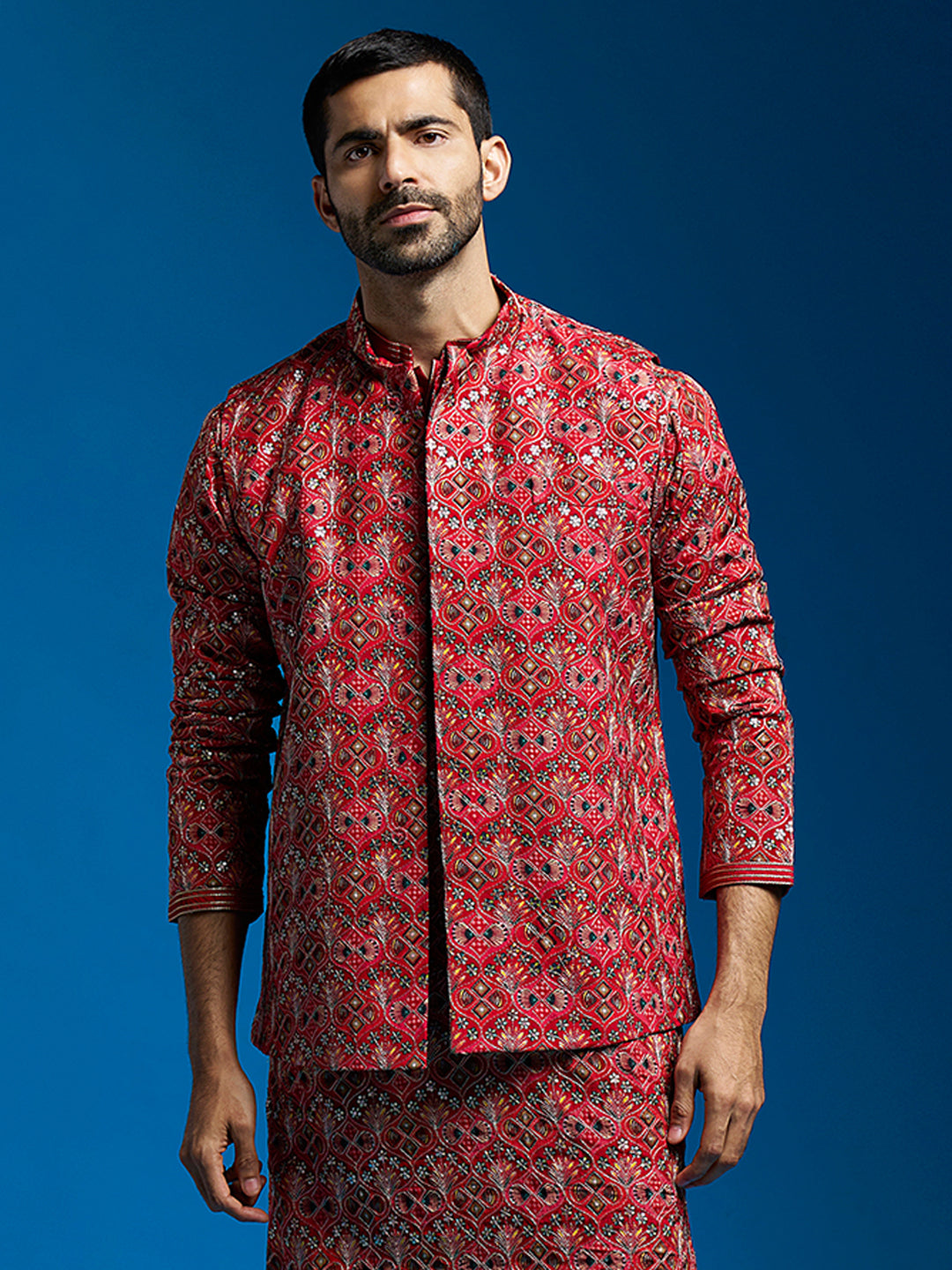 Men's Red - Nehru Jacket