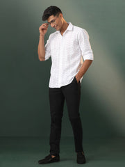 Men's White Cotton Ethnic Shirt