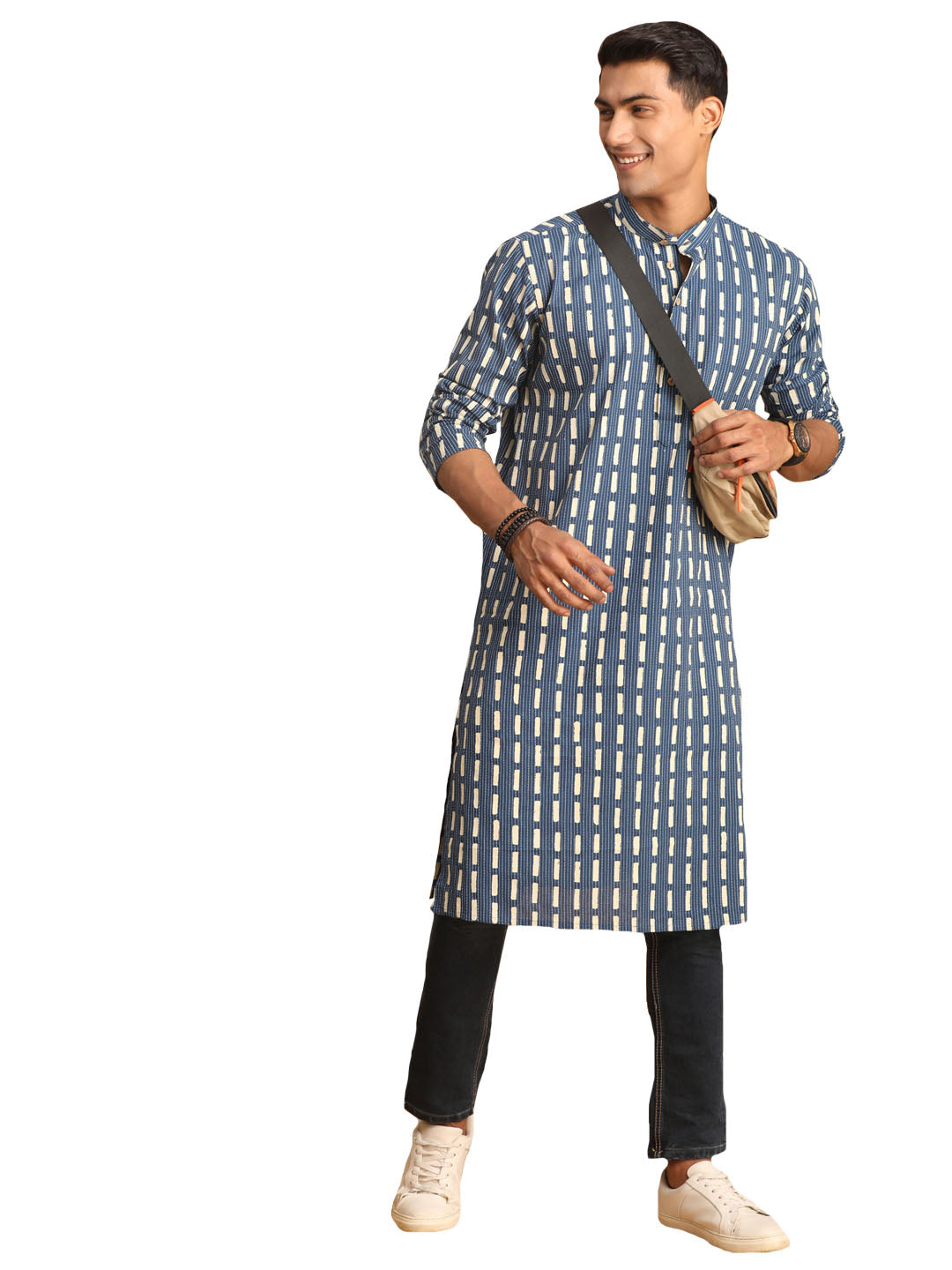 Men's Indigo Blue Cotton Kurta