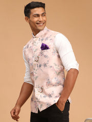 Men's Multicolor-Base-Peach - Nehru Jacket