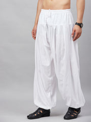 Men's White Cotton Linen Blend Pyjama