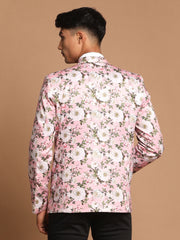 Men's Pink Printed Satin Twill Blazer