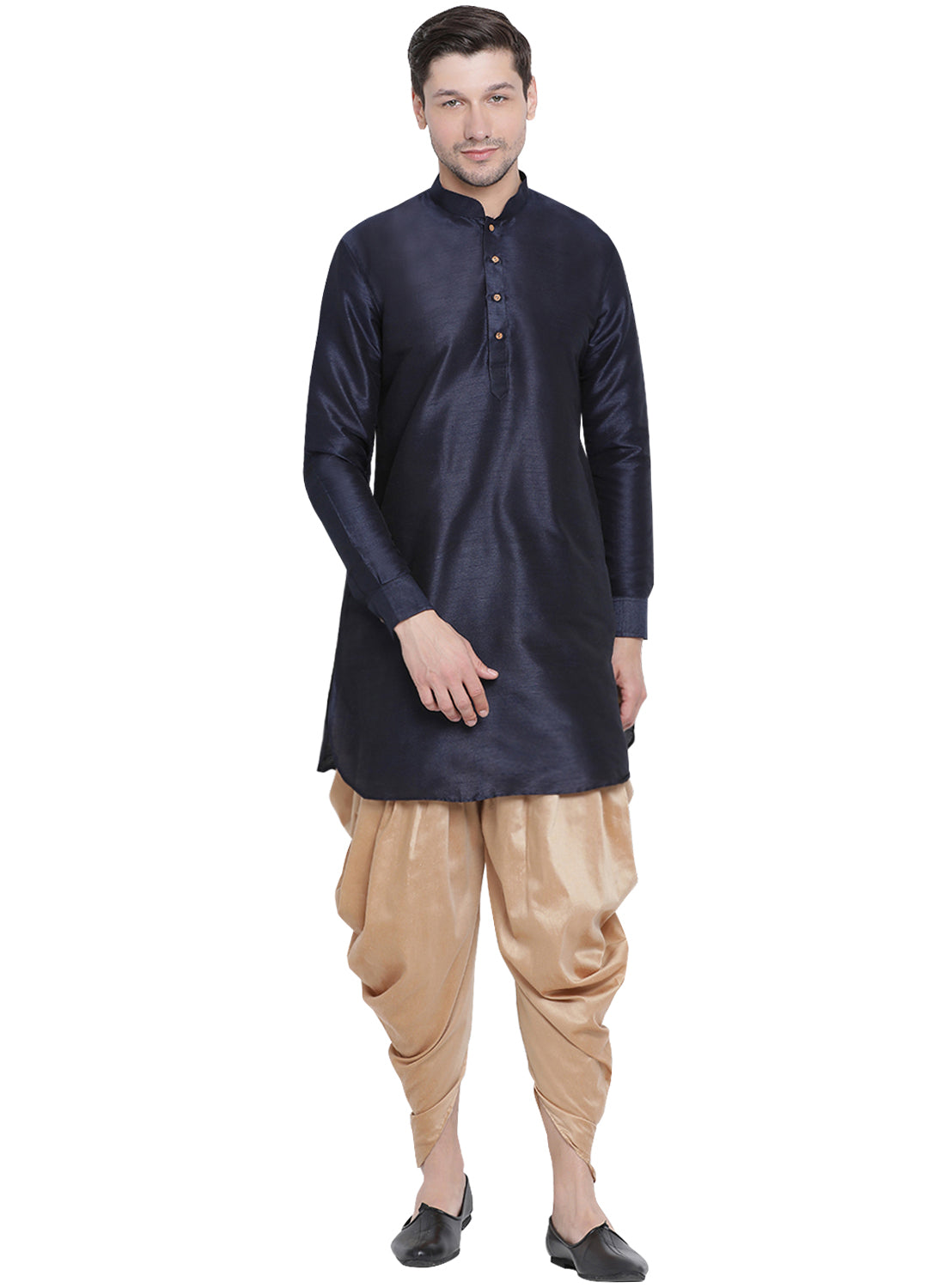 Men's Gold Cotton Blend Dhoti