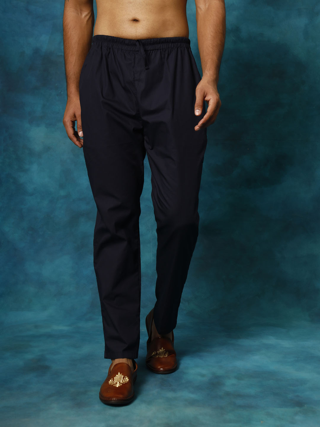 Men's Navy Blue Cotton Pant Style Pyjama