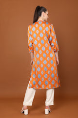 Gia Printed V Neck Kurta