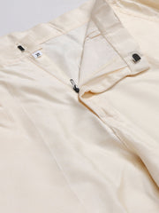 Men's Peach And Cream Cotton Jacket, Kurta and Pyjama Set