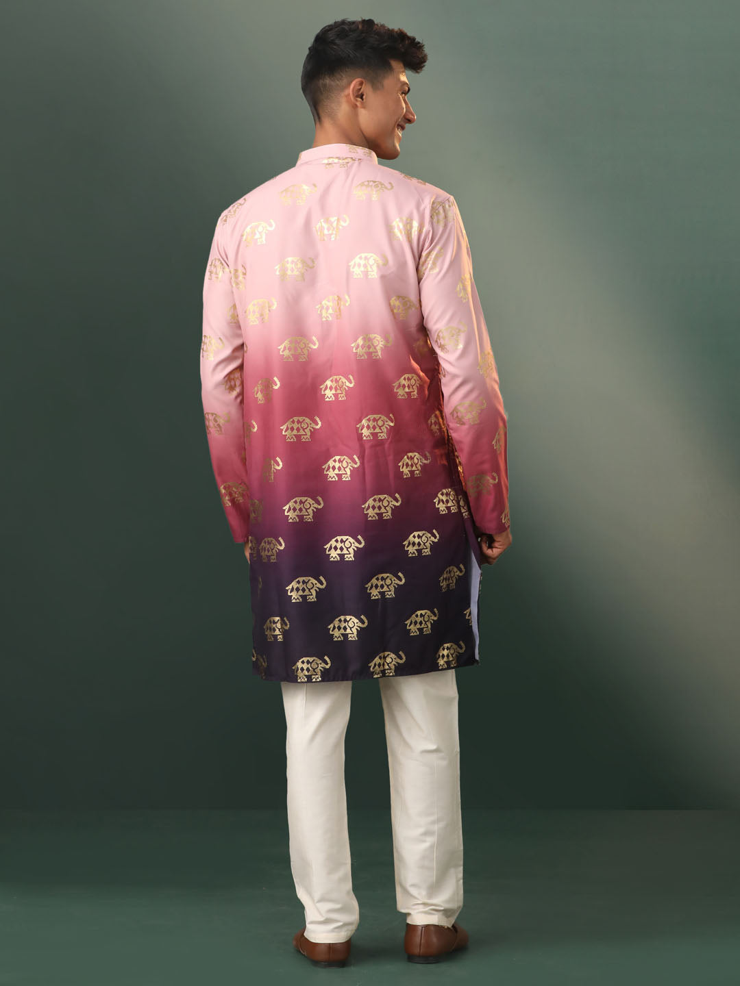 Men's Purple Rayon Kurta Pyjama Set