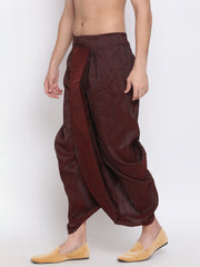 Men's Wine Silk Blend Dhoti