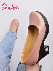 Shoetopia Solid Peach Pumps For Women & Girls