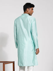 Men's Mint Green Silk Blend Kurta