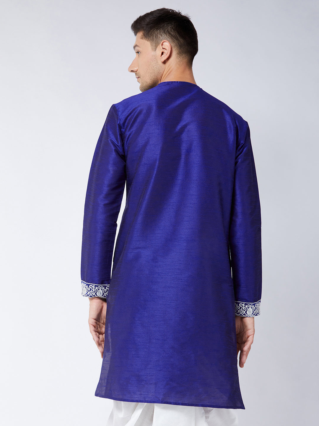 Men's Blue Silk Blend Kurta