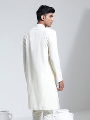 Men's Cream Crepe Kurta