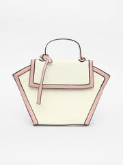 Women's The Roma Canvas Hand Bag - Blush Pink & Cloud White