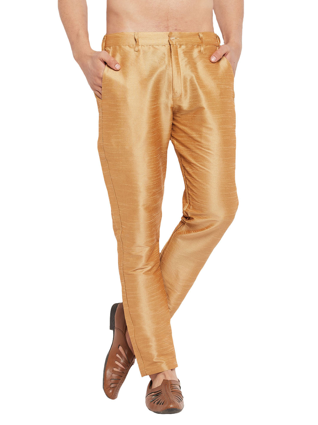 Men's Rose Gold Silk Blend Pant Style Pyjama