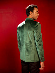 Men's Green velvet Jodhpuri