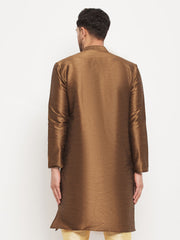 Men's Brown Silk Blend Kurta