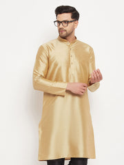 Men's Gold Silk Blend Kurta