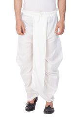 Men's White Silk Blend Dhoti