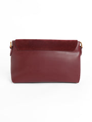 Women's The Velvet Block Shoulder Bag - Wine Red