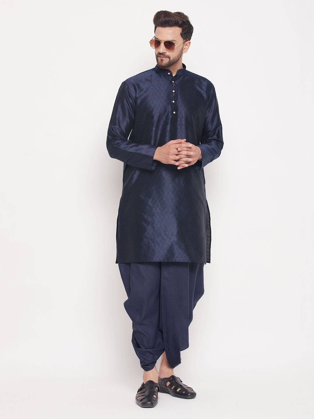 Men's Navy Blue Dhoti