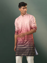 Men's Purple Rayon Kurta