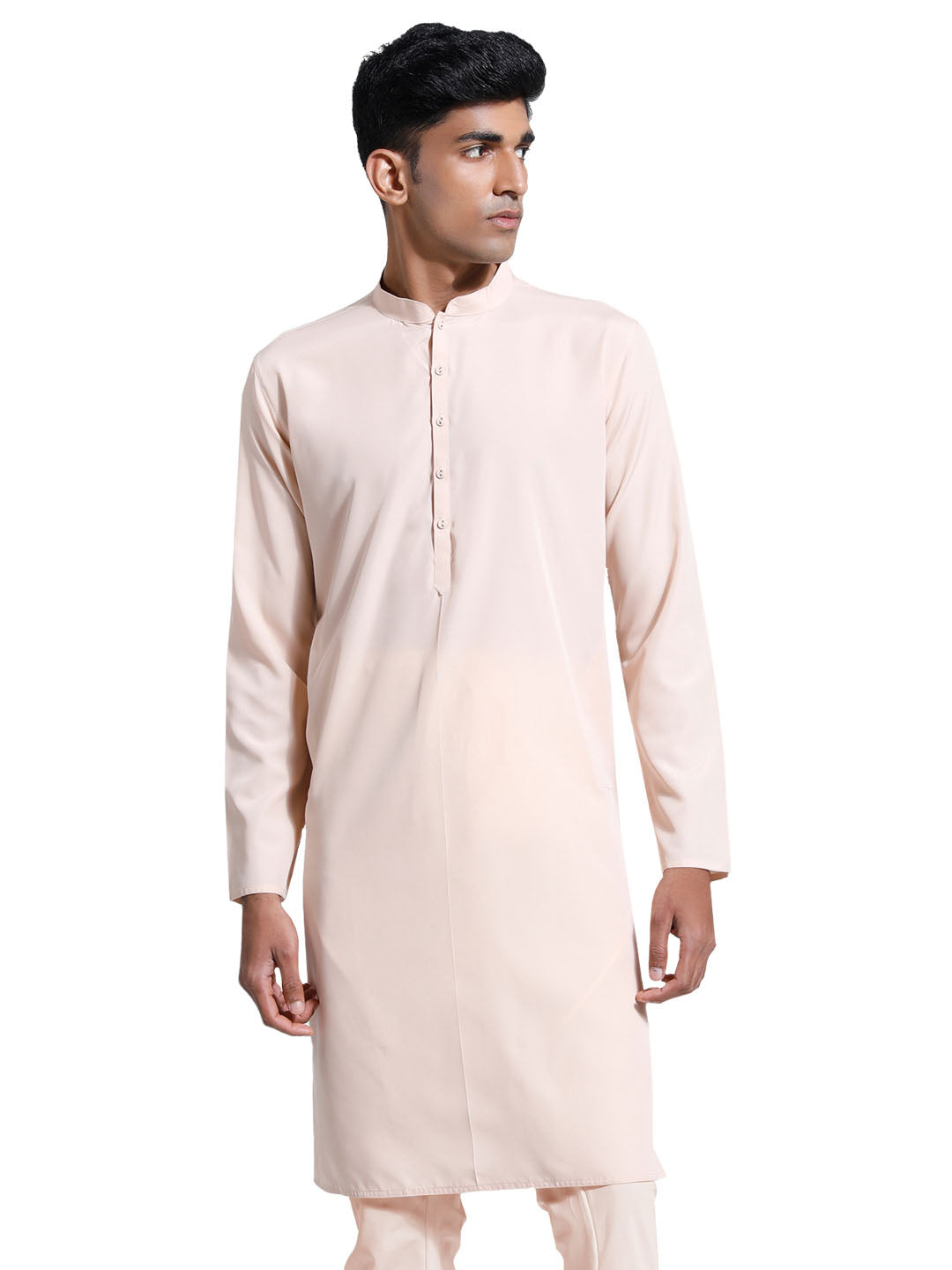 Men's Peach Crepe Kurta