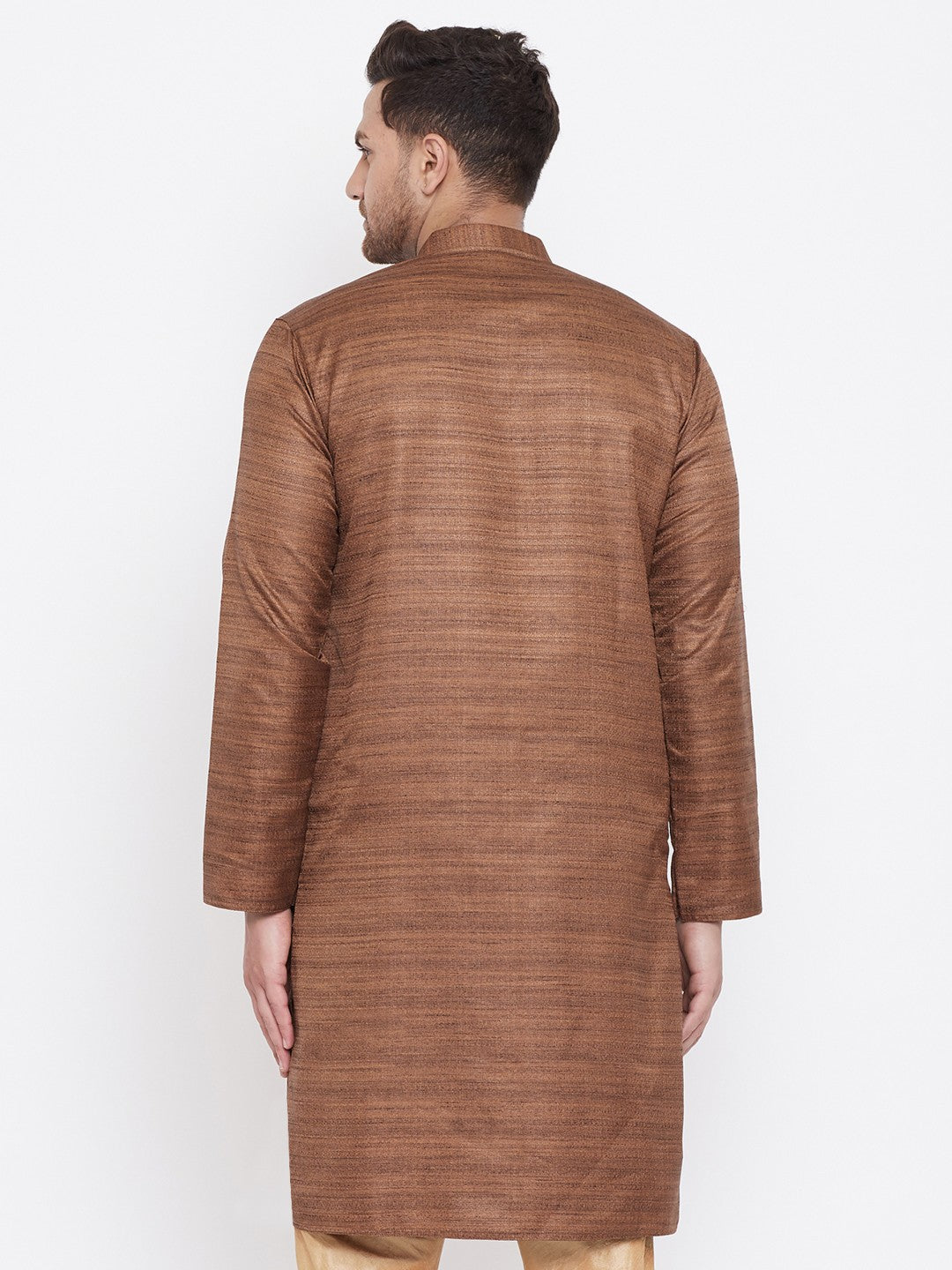 Men's Coffee Brown Silk Blend Kurta