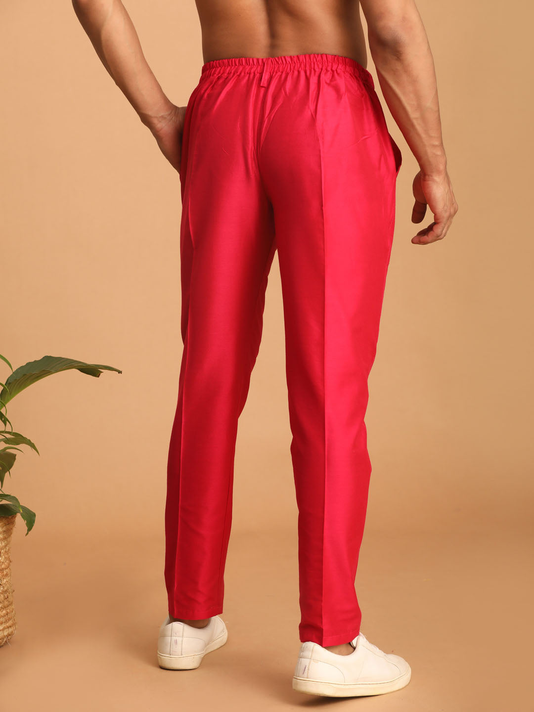 Men's Pink Viscose Pant Style Pyjama