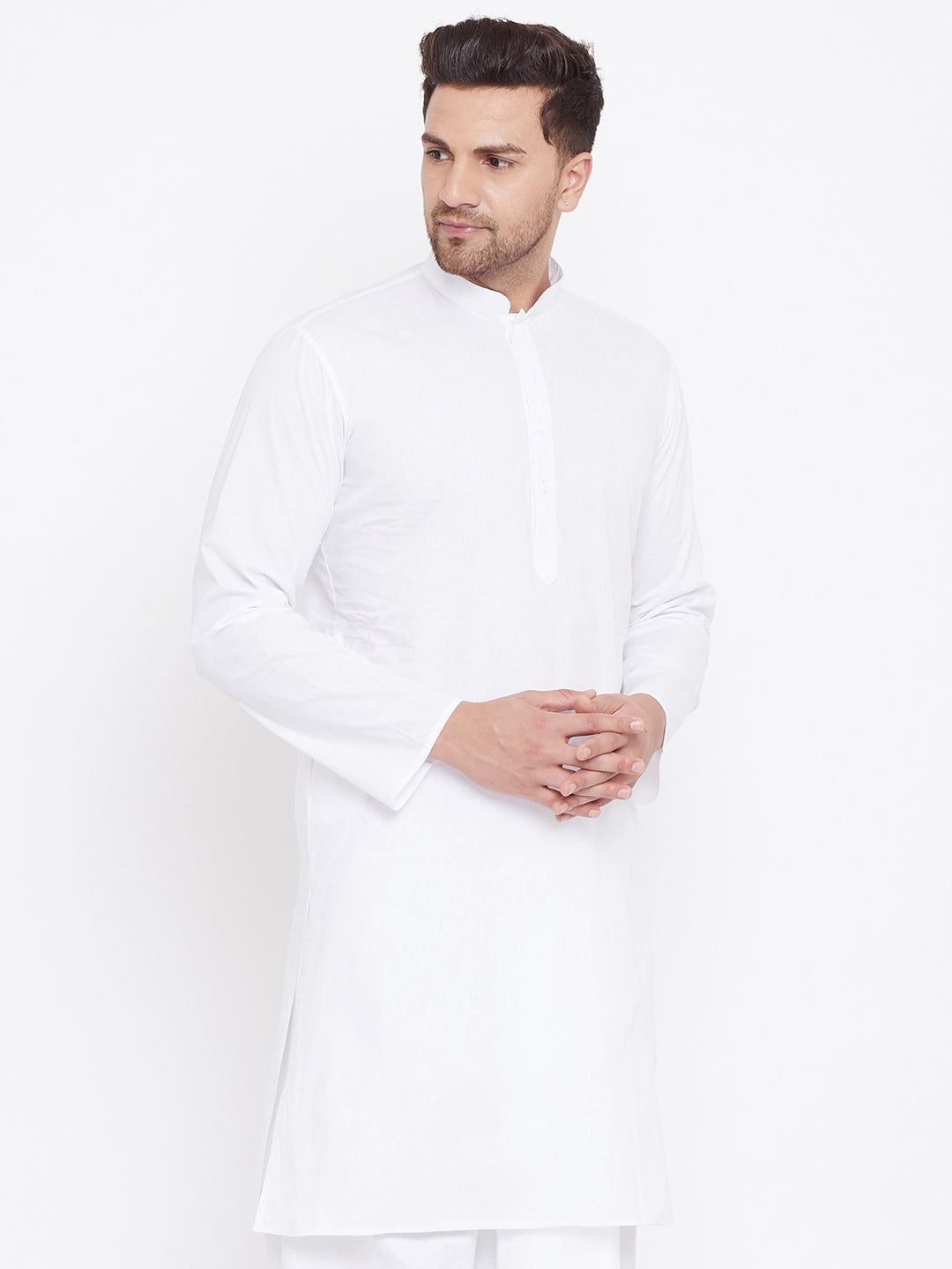 Men's White Cotton Kurta