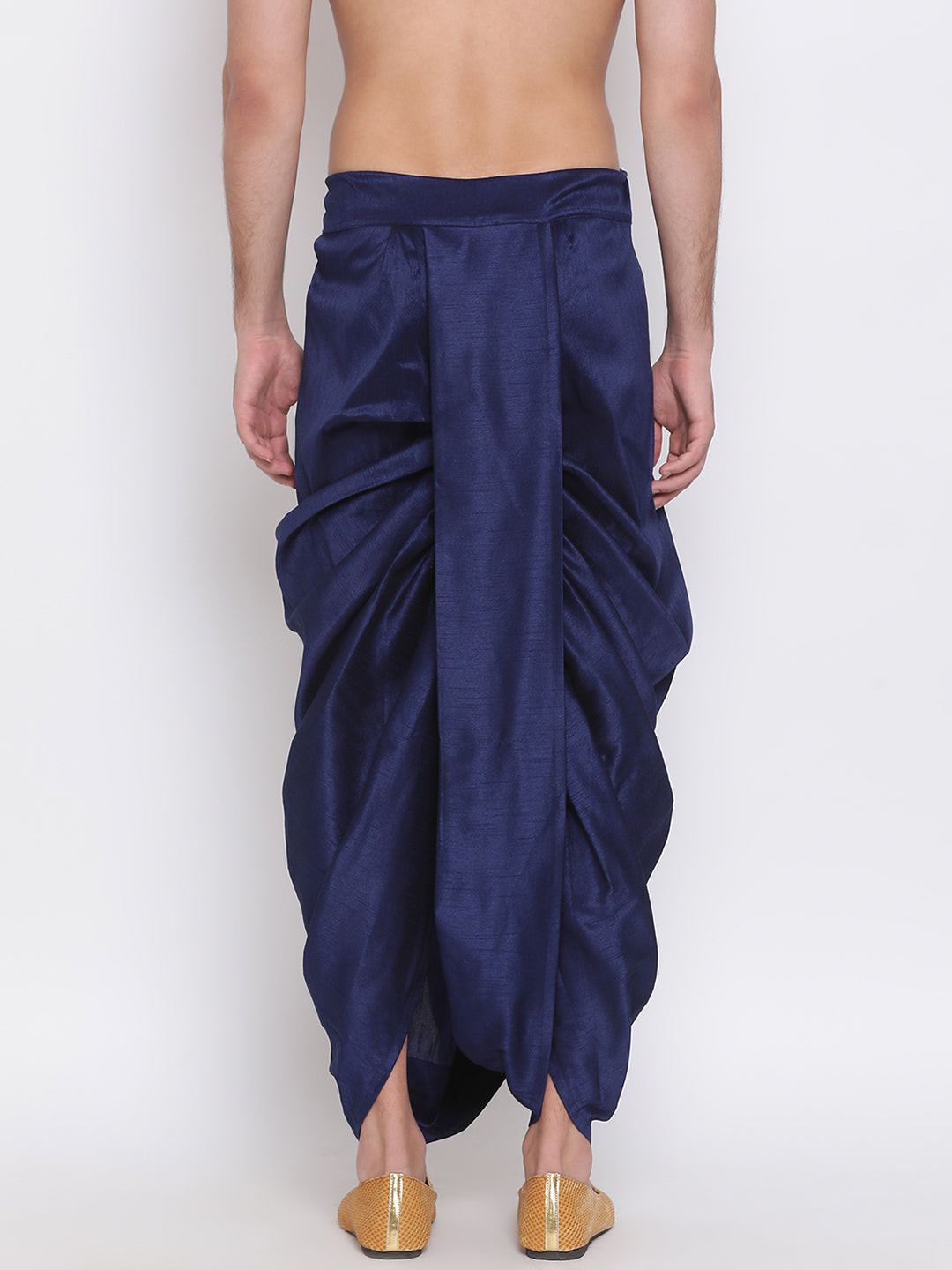 Men's Navy Blue Silk Blend Dhoti