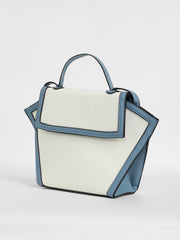 Women's The Roma Canvas Hand Bag - Steel Blue & Cloud White