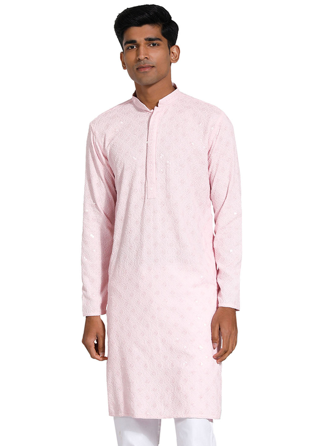 Men's Pink Rayon Kurta