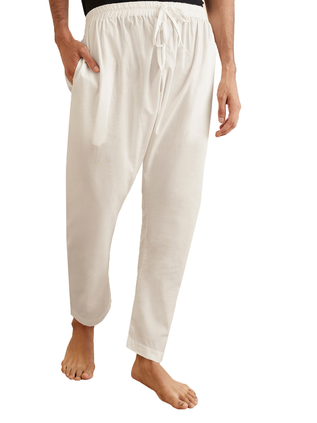 Men's White Cotton Pyjama