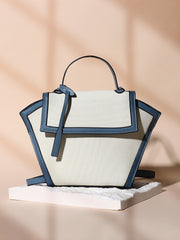 Women's The Roma Canvas Hand Bag - Steel Blue & Cloud White