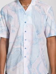 Men's Lavender Cotton Ethnic Shirt