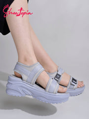 Shoetopia Comfortable  & Sporty Grey Sandals For Women & Girls