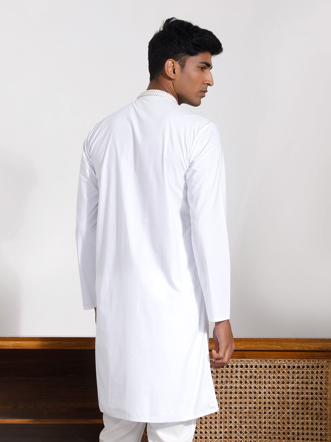 Men's White Cotton Kurta