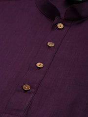 Men's Purpe Cotton Kurta