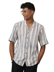 Men's Gray Cotton Ethnic Shirt