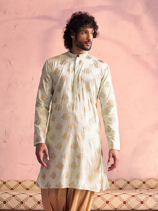 Men's Mint Green Viscose Kurta