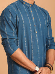 Men's Indigo Blue Cotton Kurta