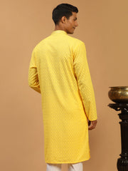 Men's Yellow Cotton Kurta