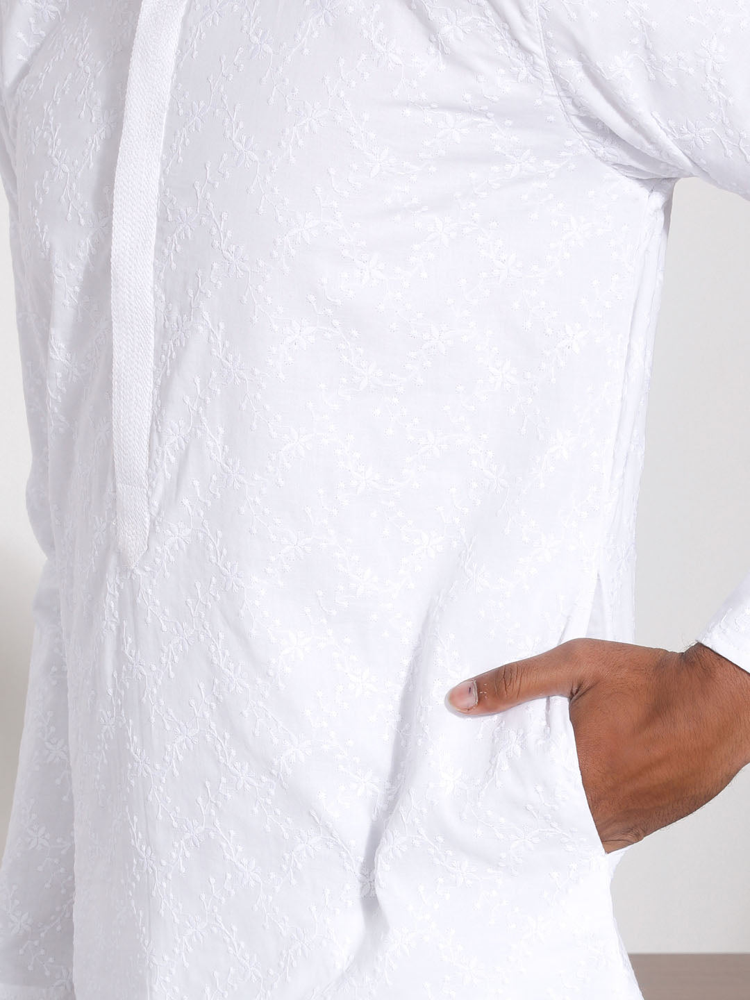 Men's White Cotton Kurta