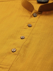 Men's Mustard Cotton Kurta