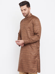 Men's Coffee Brown Silk Blend Kurta