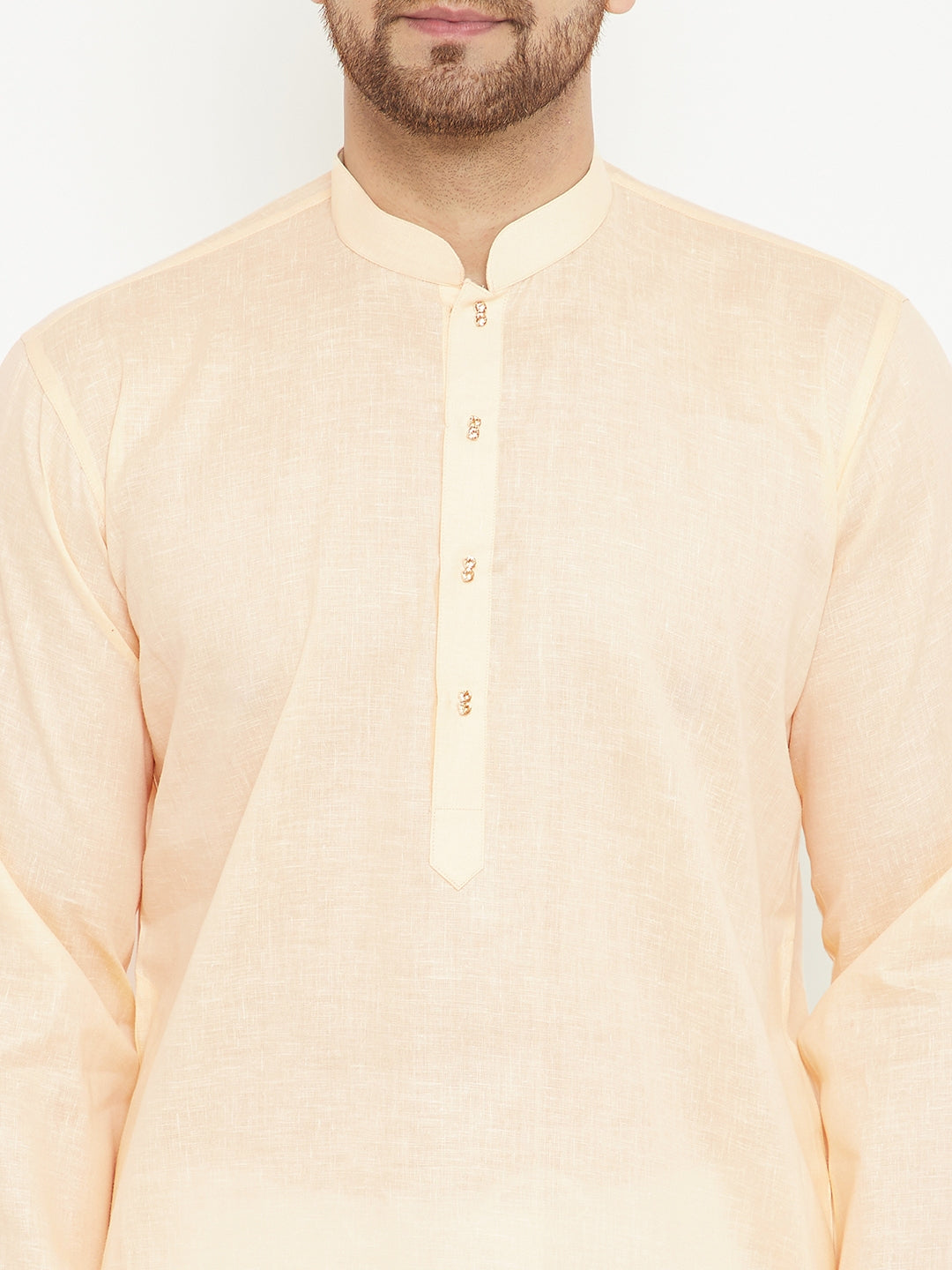 Men's Cream Cotton Blend Kurta