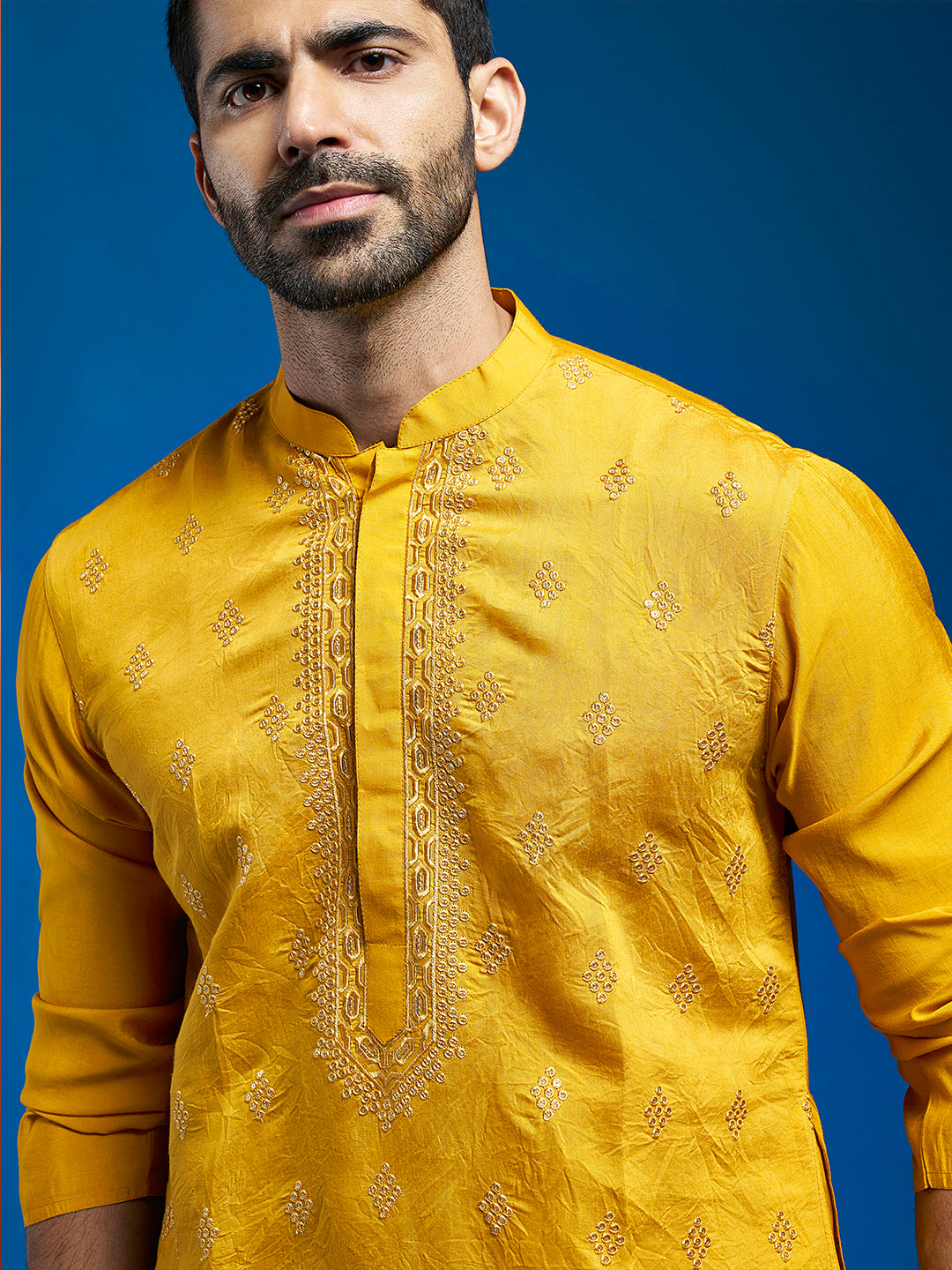 Men's Yellow Chanderi Kurta