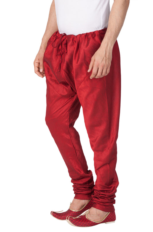 Men's Maroon Silk Blend Pyjama