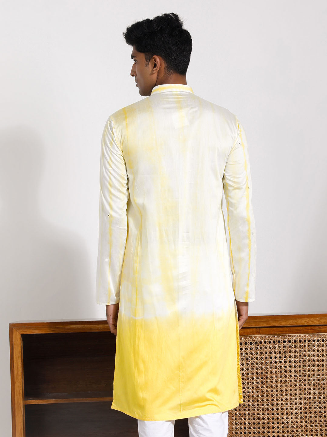 Men's Yellow Viscose Kurta